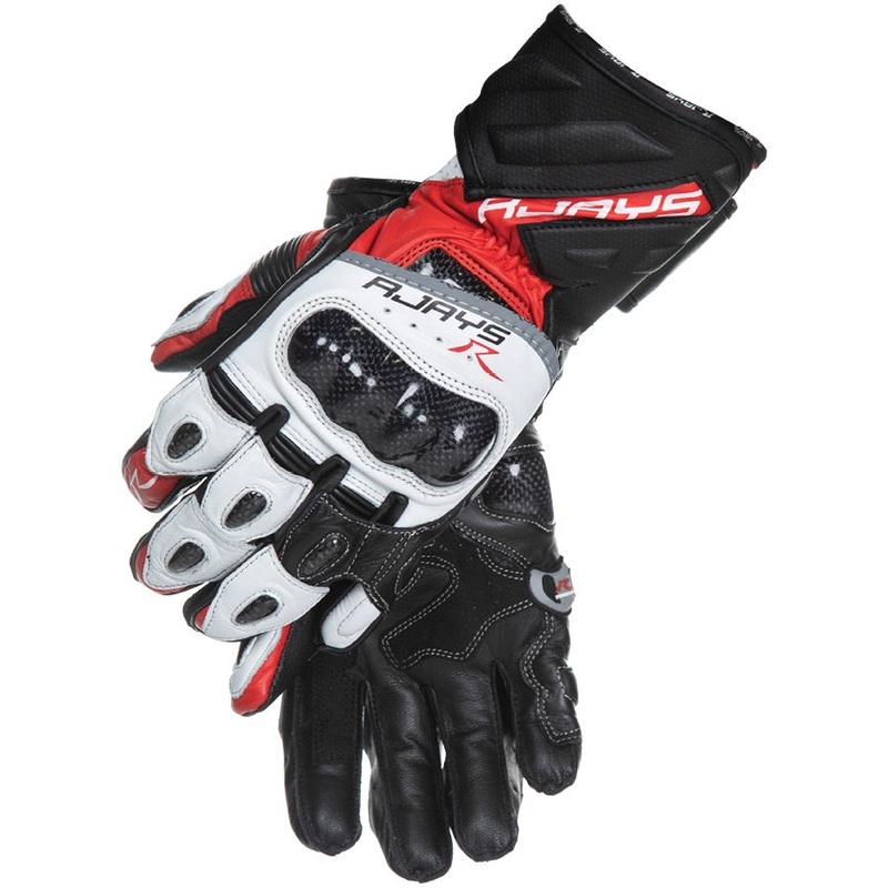 Rjays Men’s Long Cobra 2 Carbon Gloves – Red/White/Black XS