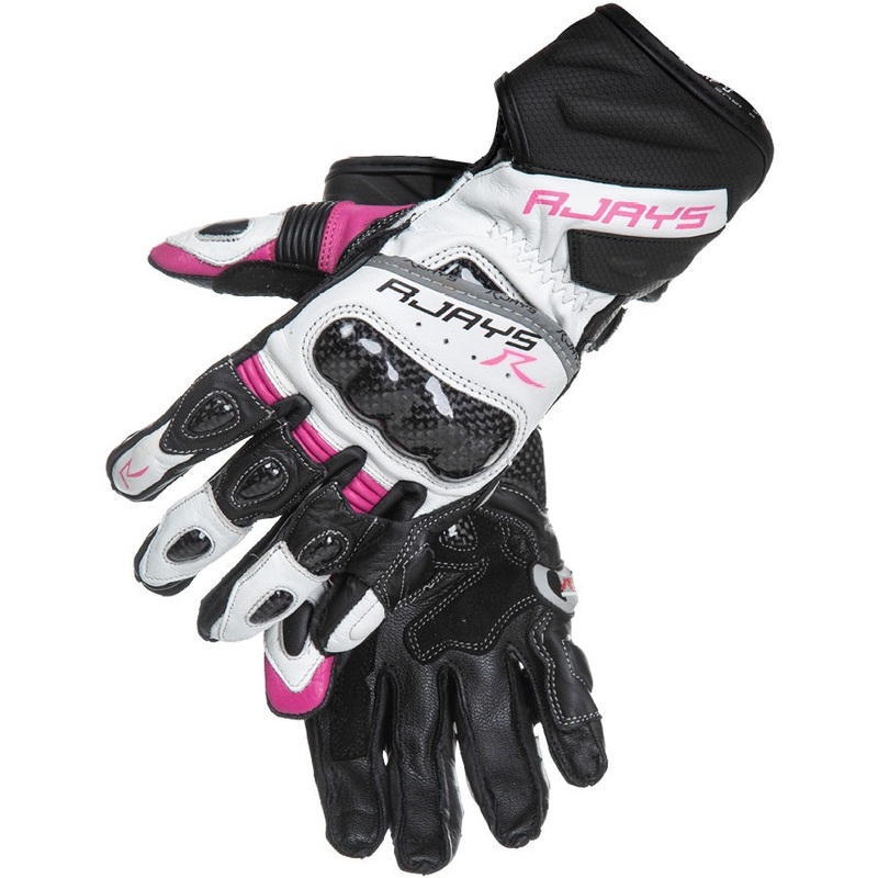 Rjays Women’s Long Cobra 2 Carbon Gloves – Black/Pink/White XS