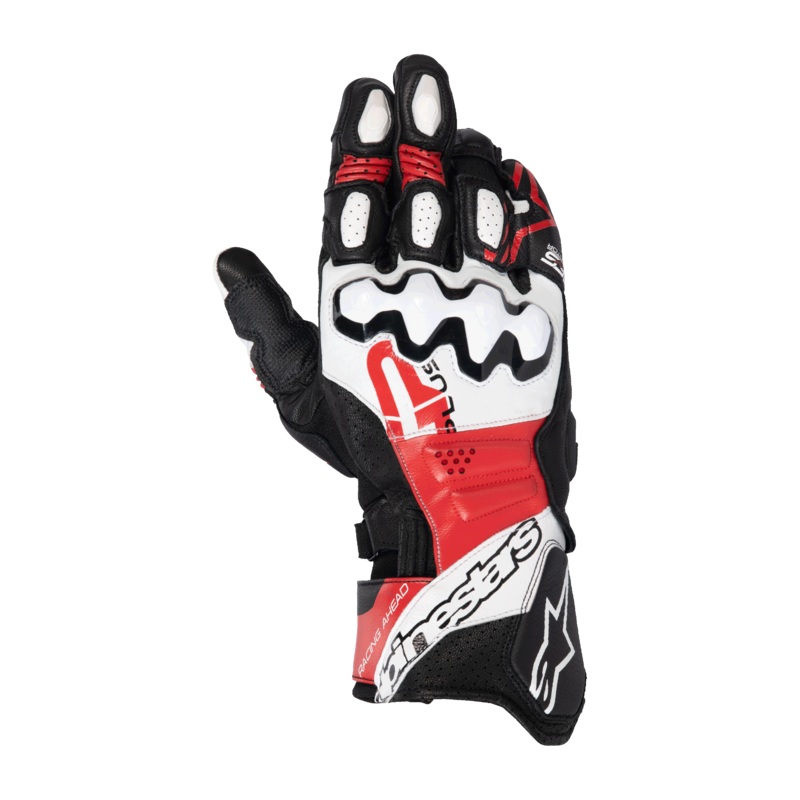 Alpinestars Gp Plus R V3 Leather Gloves – Black/White/Fluro-Red S