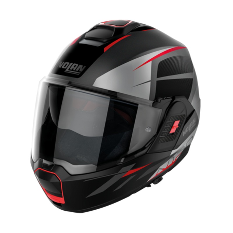 Nolan N120-1 Flip Over Classic Helmet – Grey Black Red XS