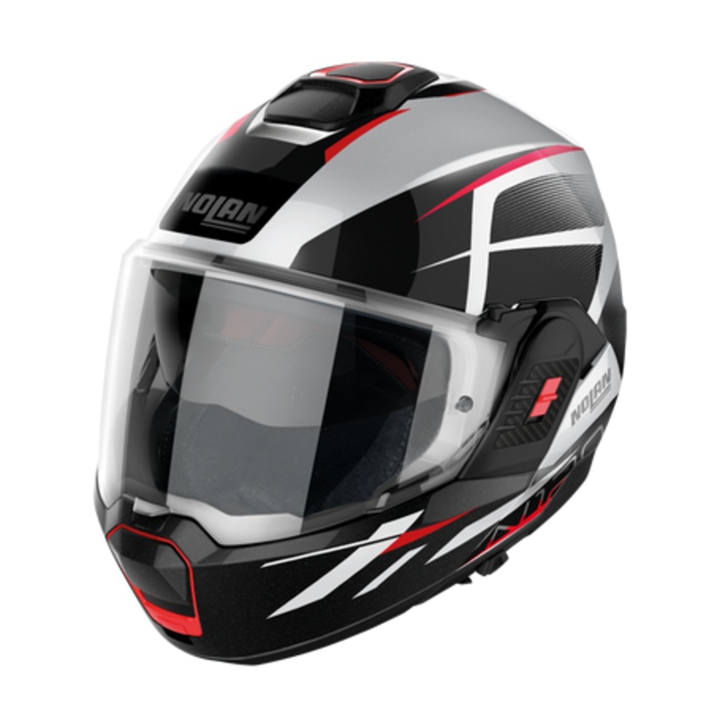 Nolan N120-1 Flip Over Classic Helmet – White Black Red XS