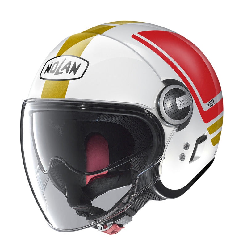 Nolan N21 Visor Open Face Flybridge Helmet – White/Red/Green/Gold XS