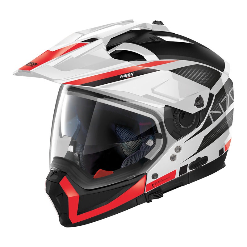 Nolan N70-2 X Adventure Earthquake Helmet – White Red Black XS