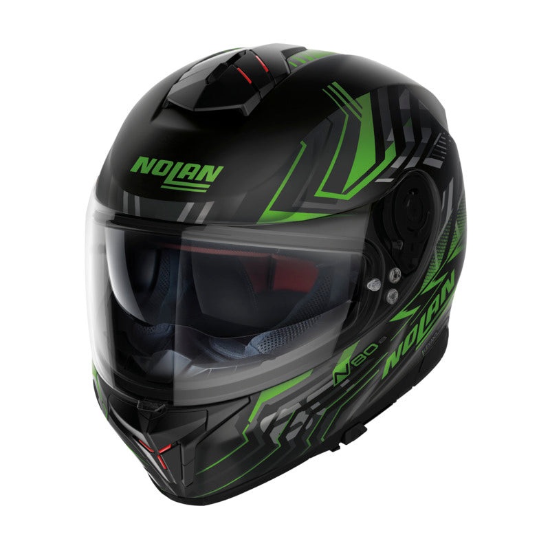 Nolan N80-8 Full Face Classic Helmet – Flat Black Green XS