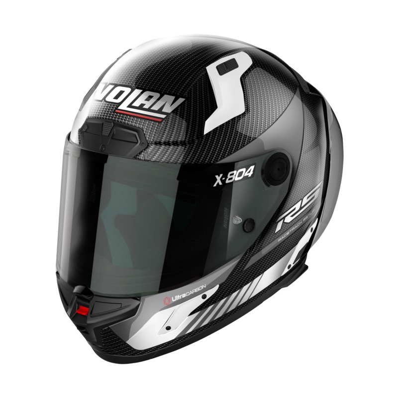 Nolan X-804 RS Full Face Hot Lap Helmet – Carbon White XS