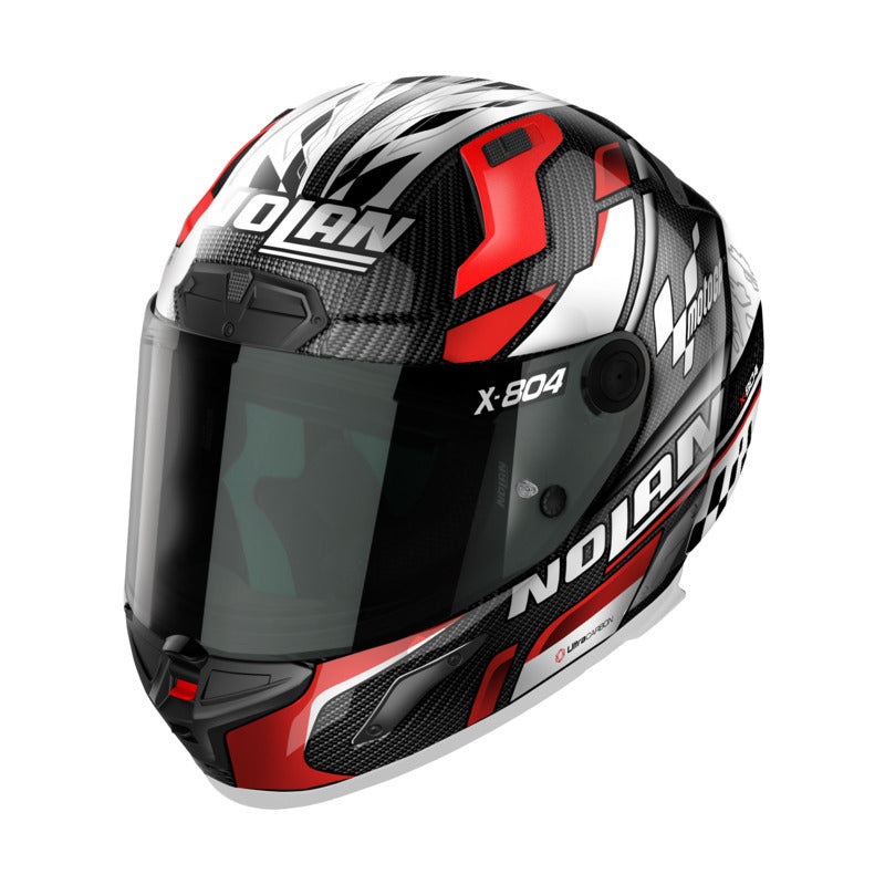 Nolan X-804 RS Full Face Moto-GP Helmet – Carbon Red White S
