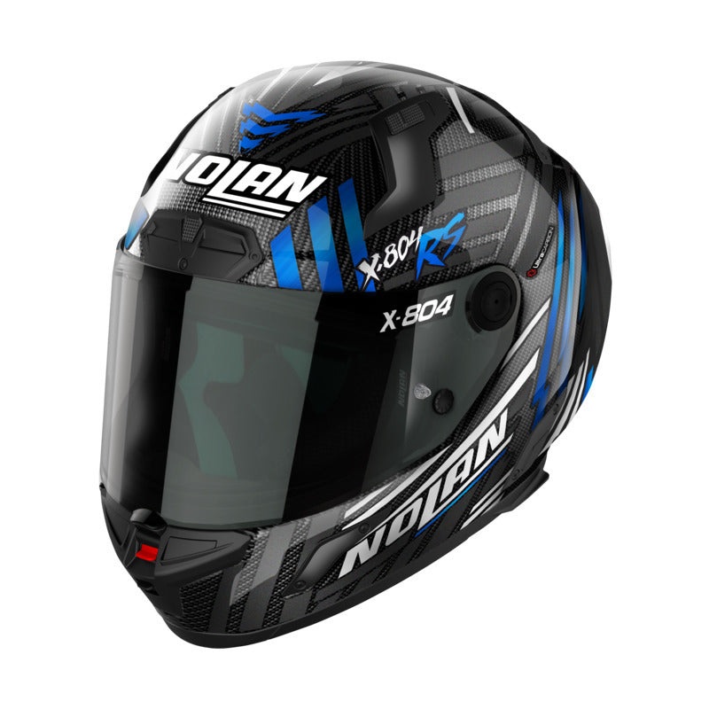 Nolan X-804 RS Full Face Spectre Helmet – Carbon/Blue/Chrome XS