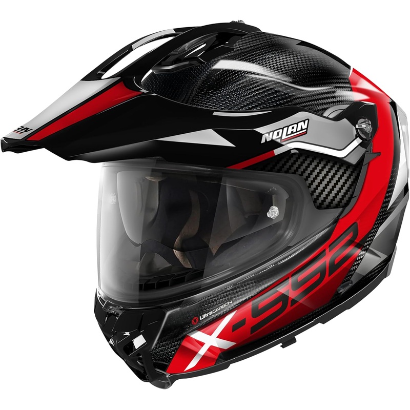 Nolan X-552 Ultra Carbon Adventure Dinamo  Helmet – Carbon/Red/Grey XS