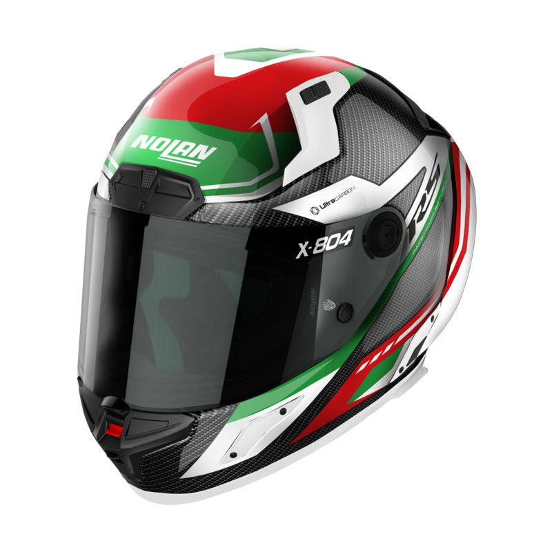 Nolan X-804 RS Full Face Maven Helmet – Carbon/Red/White/Green XS