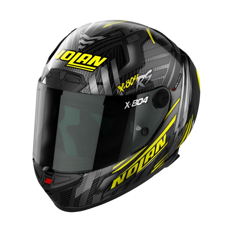 Nolan X-804 RS Full Face Spectre Helmet – Carbon/Yellow/Chrome XS