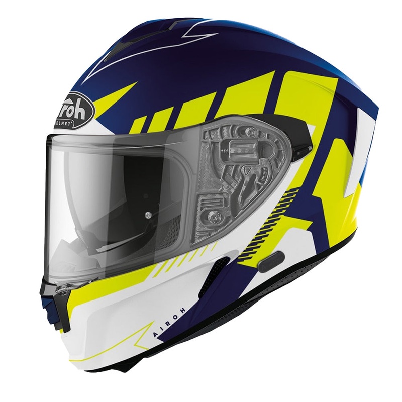 Airoh Spark Rise Helmet – Blue/Yellow Matt XS