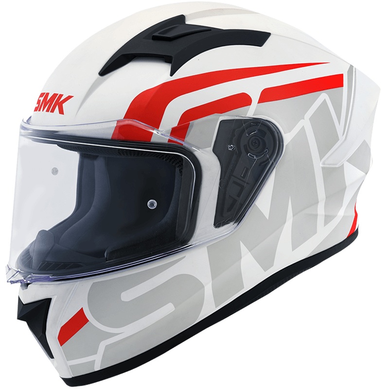 Smk Stellar Stage (MA163) Helmet – Matt White Grey Red XS