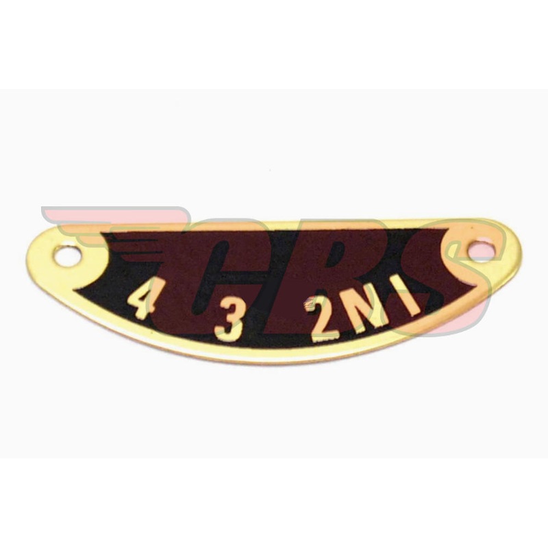 Triumph Gearbox Indicator Plates (1) – 57-1417 – 1957-74 – T90 / T100 – Choose Finish Brass