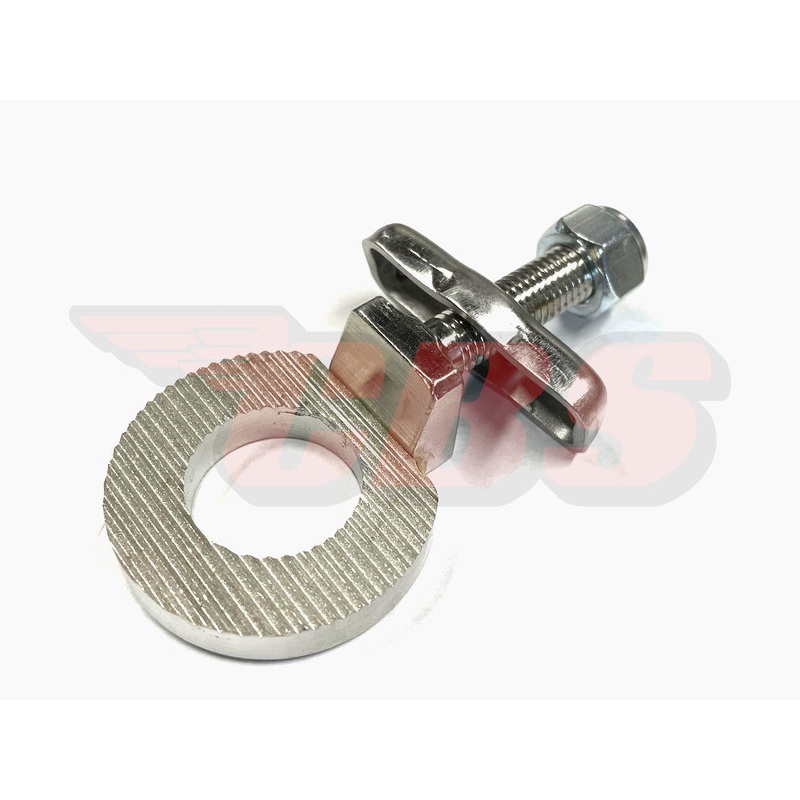 Triumph Rear Wheel Chain Adjusters (1) – 37-2089 – Choose Finish Stainless Steel (W/ Hardware)