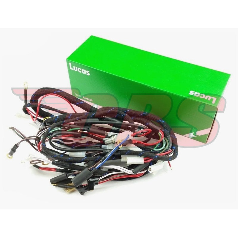 1968 Triumph Lucas Cloth Bound Wiring Harness – 54953443 – T100 / T120 / TR6