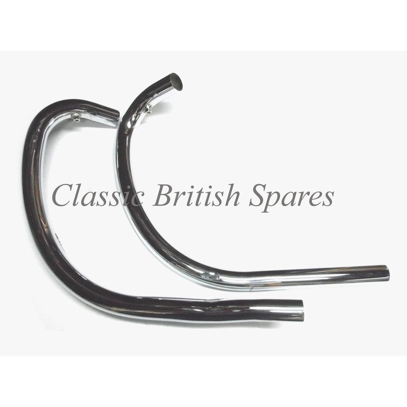 BSA Twins Exhaust Pipes – A7 / A10 / A50 / A65 – Choose Pipe Type / Application 68-2789 / 68-2791 – (Low Pipes / Non-Balance) – 1962-68 A50 / A65 – Chrome – UK Made