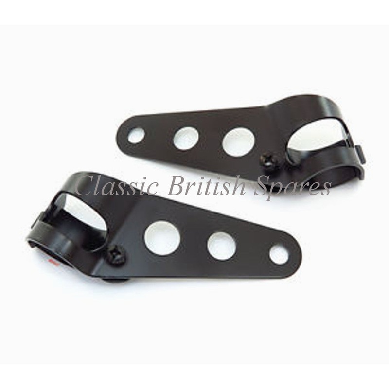 Universal Motorcycle Custom Headlight Brackets – Choose Finish Black (30-35MM)