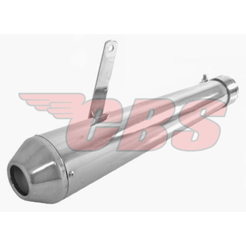 Universal Reverse Cone “Shorty” Motorcycle Mufflers (1) – Choose Finish Chrome (17″ Long)