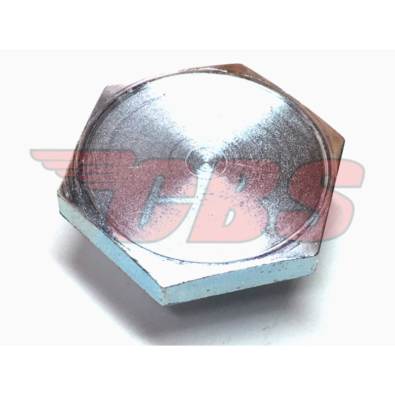 Triumph Front Fork Tube Top Nuts (1) – 97-4395 – 1973-83 – T140 / TR7 / T160 Zinc (W/ Recess)