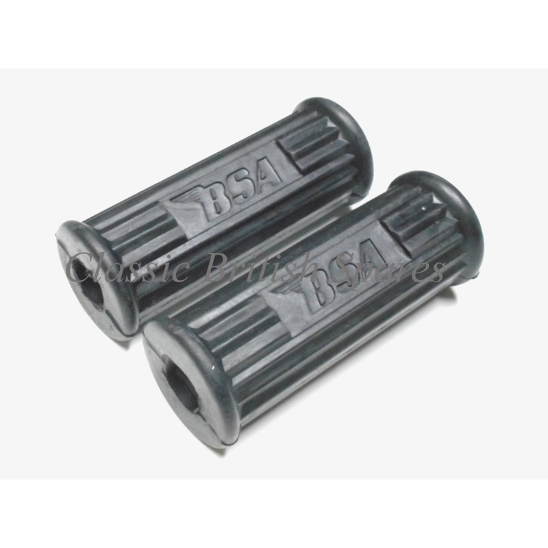 BSA Riders Footrest Rubber Set W/ Logo – 82-9602 – 1969-72 – A50 / A65 / B25 / C25