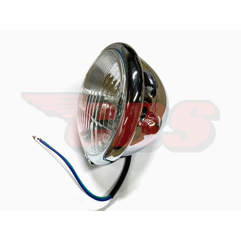 Custom Chrome Motorcycle Headlights (1) – Choose Headlight Type / Size Side Mount – (Round Headlight 5 3/4″ – 12V) – Chrome