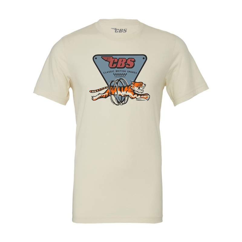 CBS “Leaping Tiger ” T-Shirts (1) – Choose Color / Size Natural White Small (S)