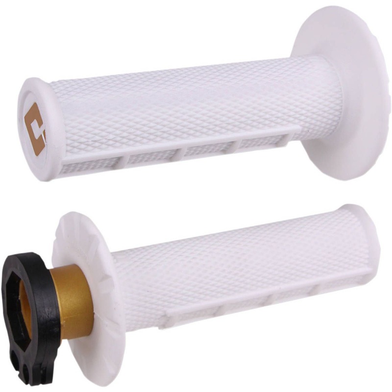 ODI V2 Half Waffle Lock-On MX Grips-WHITE