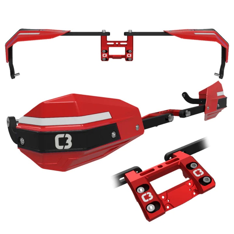 C3 Forcefield Wrap-Around Handguards (CABA1416) Red/Black/White