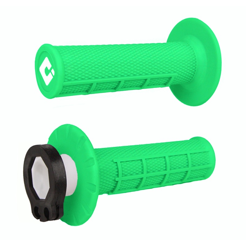Half Waffle MX Lock-On Grip Set Flo-Green Green
