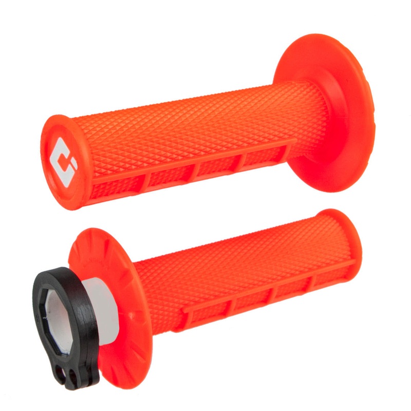 Half Waffle MX Lock-On Grip Set Flo-Orange Orange