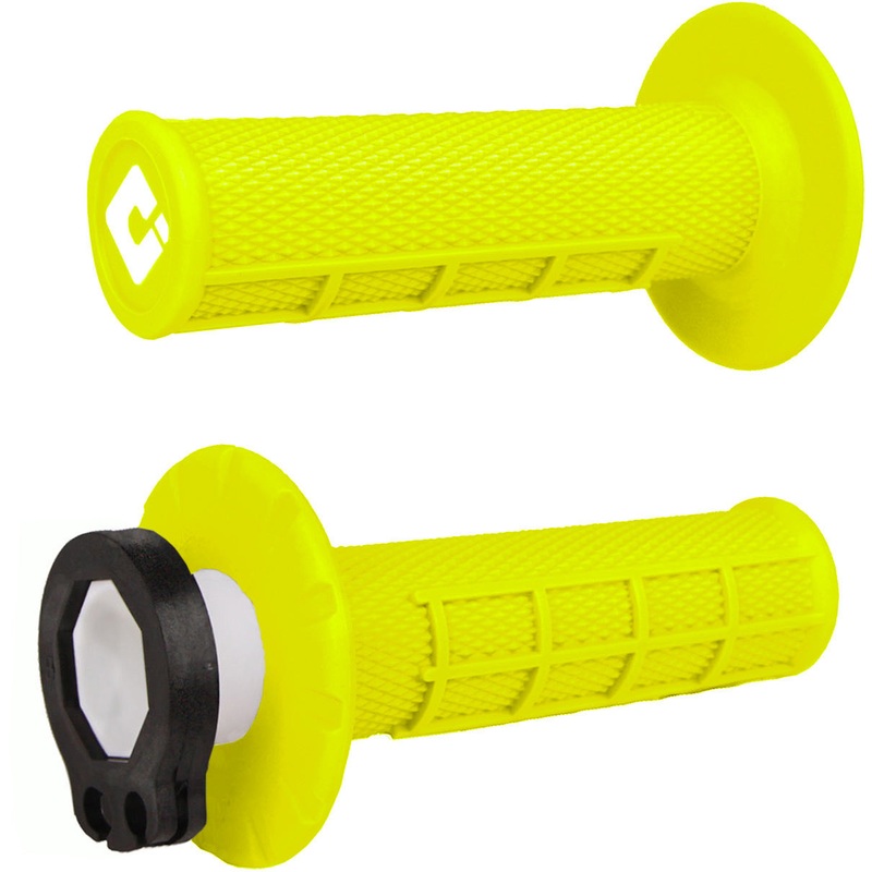 Half Waffle MX Lock-On Grip Set Flo-Yellow Yellow