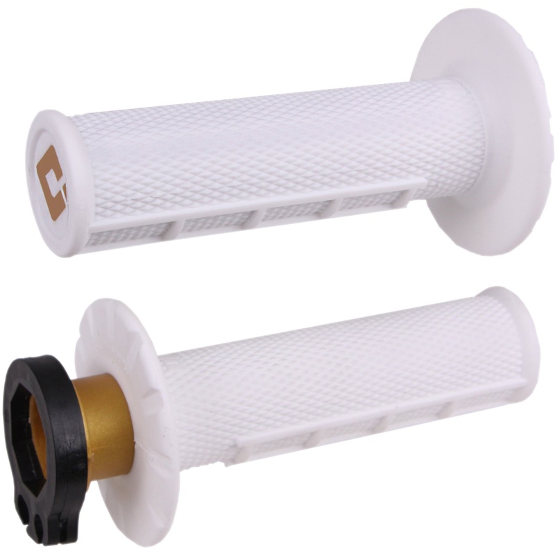 Half Waffle MX Lock-On Grip Set PRO White White
