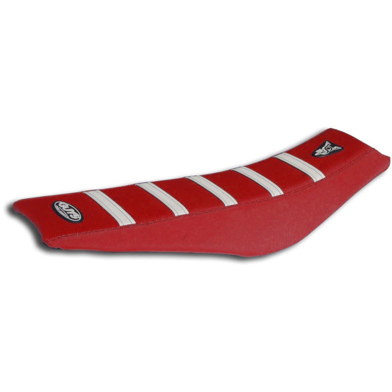 Ribbed Velcro cover Red with White Ribs Honda CRF250 22-23,CRF450 21-23 Red