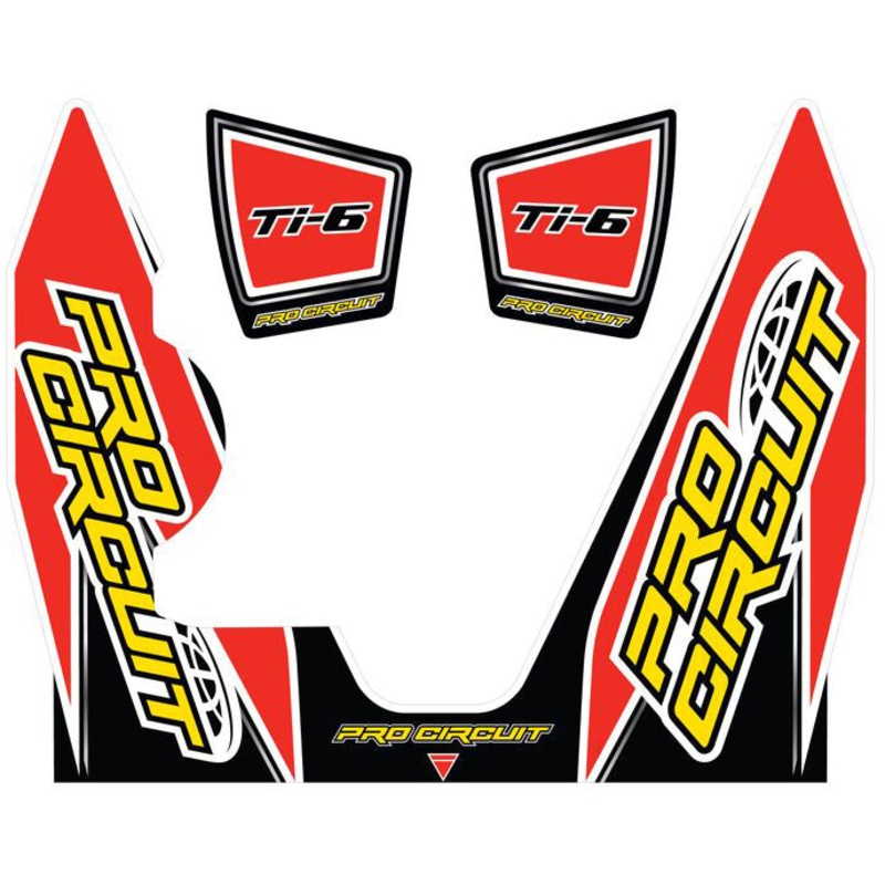 Replacement Ti-6 Pro wrap and end cap decal (YZ450F) YZ450F 14 Red / Black / Yellow