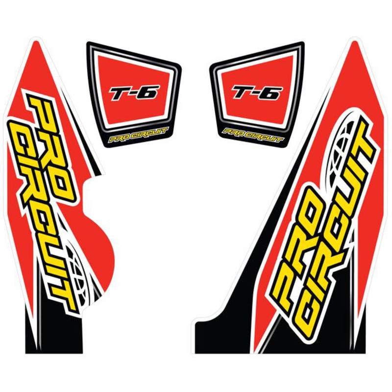 Replacement T-6 wrap and end cap decal (YZ250F) YZF250 14- Red / Black / Yellow
