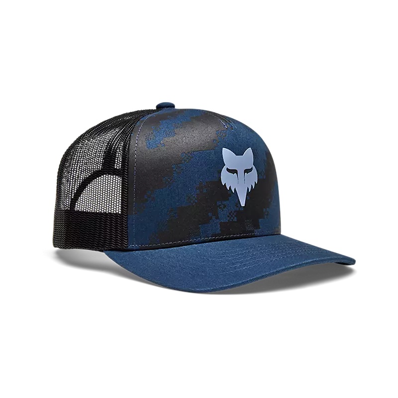 Fox Image Trucker Hat – Twilight Blue One Size