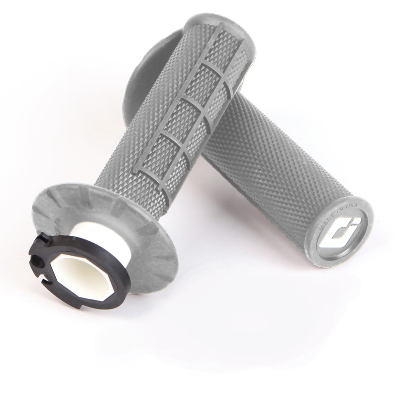 Half Waffle MX Lock-On Grip Set Grey (Soft) Grey