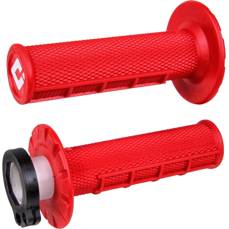 Half Waffle MX Lock-On Grip Set Red Red