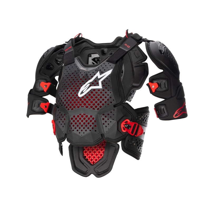 Alpinestars A-10 V2 Full Chest Protector – Anthracite Black Red M/L