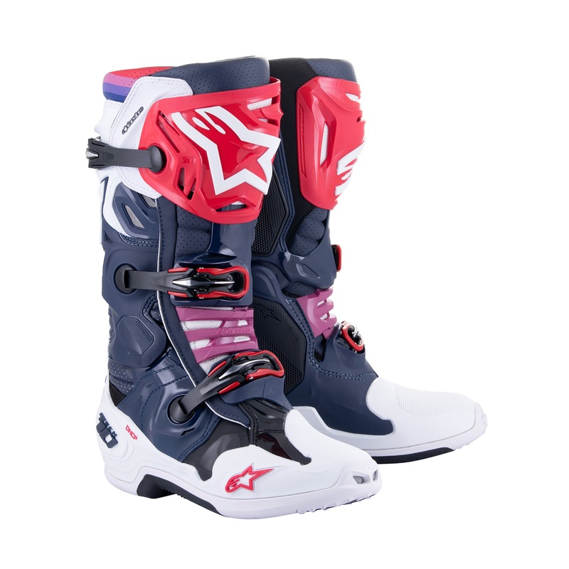 Alpinestars Tech 10 Supervented – Night Navy White Rainbow Boots US 10 / EU 44.5