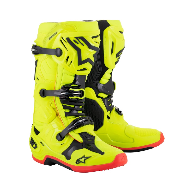 Alpinestars Tech 10 – Yellow Fluo Black Red Fluo Boots US 10 / EU 44.5