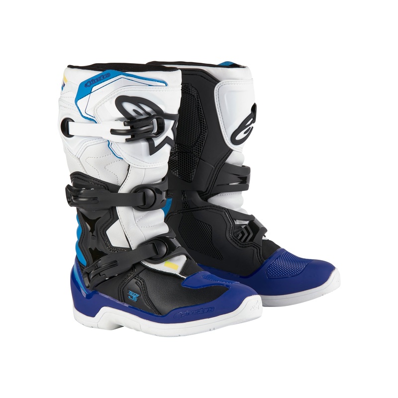 Alpinestars Tech 3S Youth – White Black Enamel Blue Boots US 2 / EU 34