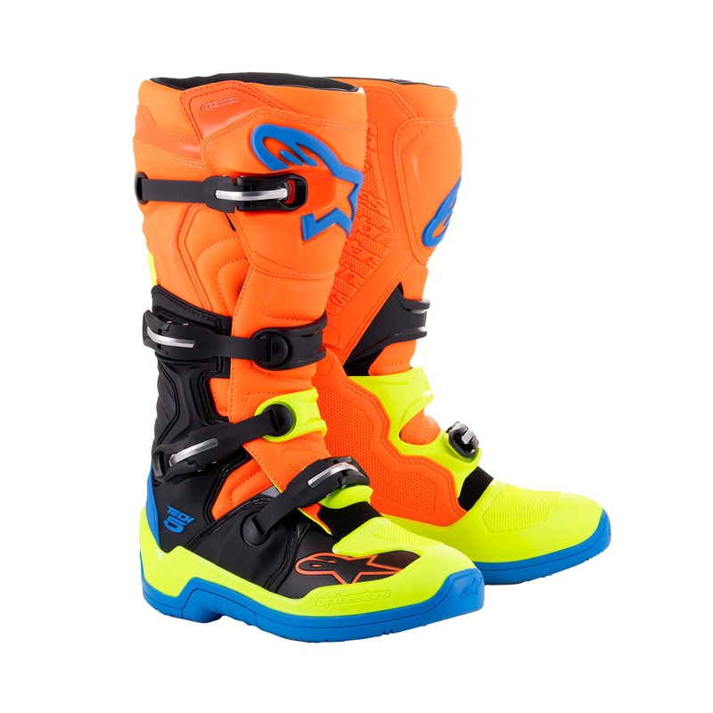 Alpinestars Tech 5 – Orange Fluo Enamel Blue Yel Fl Boots US 10 / EU 44.5