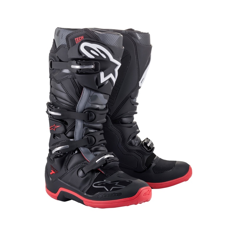 Alpinestars Tech 7 – Black Cool Gray Red Boots US 8 / EU 42
