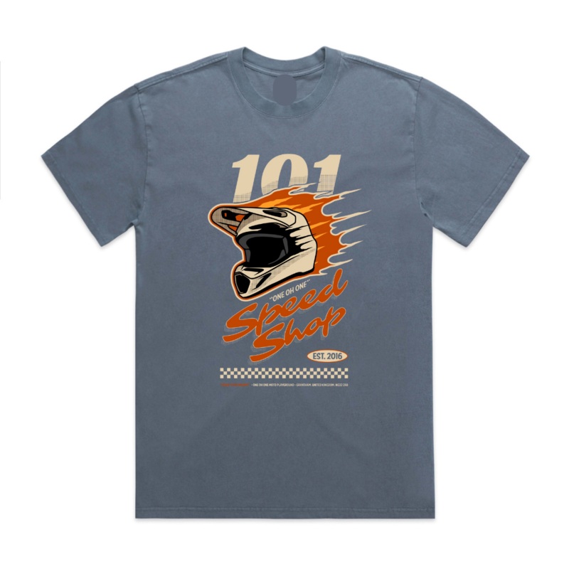Speed Shop Heavy Tee Small Faded Indigo