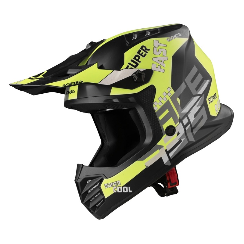 ACERBIS Kids Profile Junior Helmet – Black/Fluo Yellow Youth Small