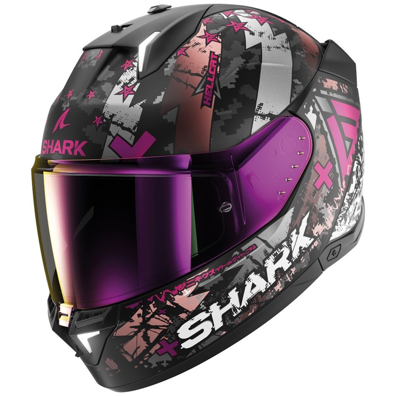 Shark Skwal I3 Hellcat KUV Matt Black Grey Pink Full Face Helmet XS / 54cm
