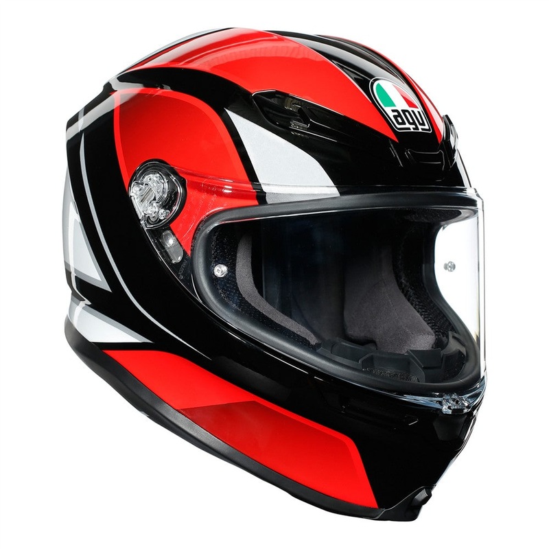 AGV K6 Hyphen Black Red White Full Face Helmet Black L / 59-60cm