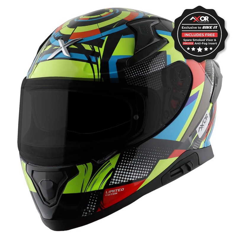 Axor Apex Vivid Black Neon Yellow Gloss Full Face Helmet Neon Yellow M / 58cm