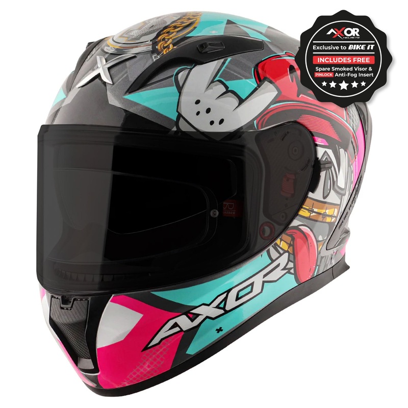 Axor Hip Hop Street Athena Grey Mint Gloss Full Face Helmet Grey S / 56cm